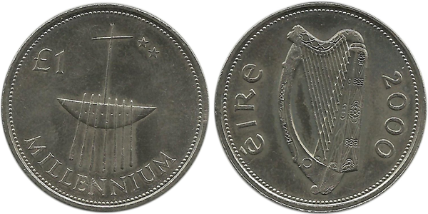 1 Punt Millenium Ireland Coins