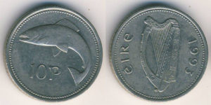 10 pence coin ireland 1993