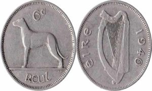 1940 6 pence coin ireland coins
