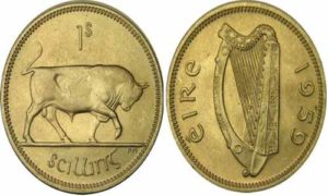 1959 irish shilling ireland coins