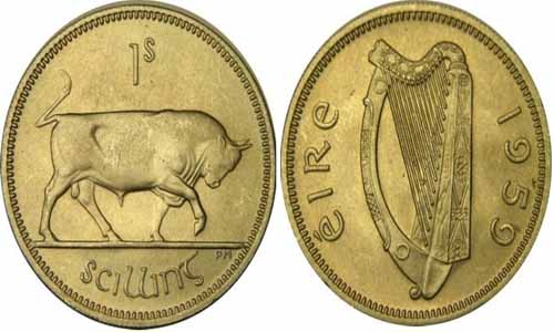 1959 irish shilling ireland coins