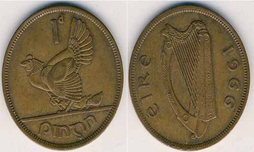 1966 irish penny coin ireland coins