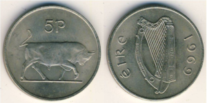 5 pence ireland 1969