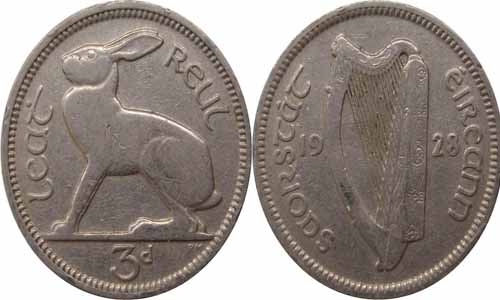 irish 3 pence coin