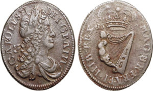 Hibernia Halfpenny Coin 1680-1682